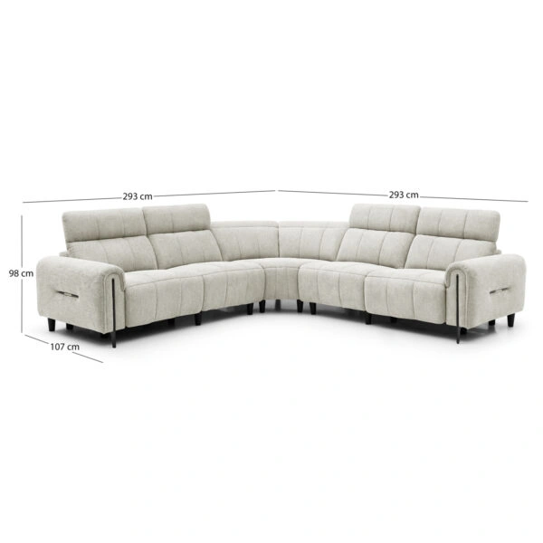 ΓΩΝΙΑΚΟΣ ΚΑΝΑΠΕΣ ΜΕ RECLINE ORACLE HM3290.02 ΜΠΕΖ ΥΦΑΣΜΑ 293x293x98Υεκ.