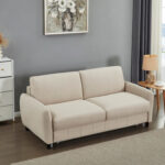 ΚΑΝΑΠΕΣ-ΚΡΕΒΑΤΙ ΜΕ ΑΝΑΔΙΠΛ.ΣΤΡΩΜΑ ETUDINE HM3311.02 ΜΠΕΖ ΥΦΑΣΜΑ 185x97x87Υεκ