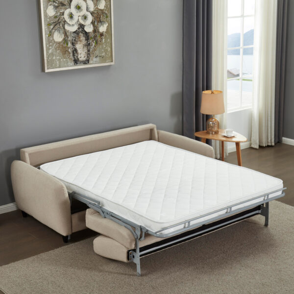 ΚΑΝΑΠΕΣ-ΚΡΕΒΑΤΙ ΜΕ ΑΝΑΔΙΠΛ.ΣΤΡΩΜΑ ETUDINE HM3311.02 ΜΠΕΖ ΥΦΑΣΜΑ 185x97x87Υεκ