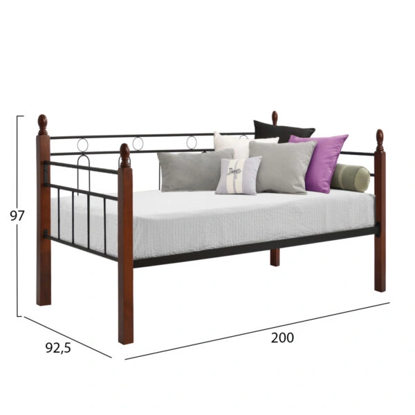 ΚΑΝΑΠΕΣ ΚΡΕΒΑΤΙ REVEN ΣΤΡΩΜΑ 90Χ190 εκ ΜΕΤΑΛΛΟ ΚΑΙ ΞΥΛΟ HM367