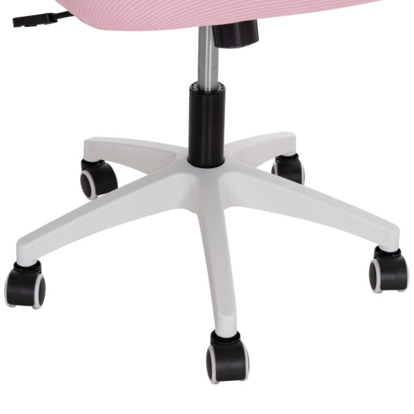 ΚΑΡΕΚΛΑ ΓΡΑΦΕΙΟΥ BLAZER HM1205.04 ΡΟΖ MESH-ΛΕΥΚΟΣ ΣΚΕΛΕΤΟΣ NYLON 60,5x47x85,5Υεκ.