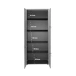 Ντουλάπα γραφείου επαγγελματική Lotus  χρώμα φυσικό - ανθρακί 80x40,5x200εκ