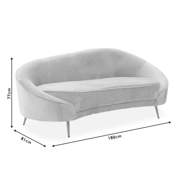 Καναπές 3θέσιος Amora βελούδο σάπιο μήλο-χρυσό 180x81x77εκ