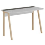 Γραφείο εργασίας Malia  λευκό-φυσικό-ανθρακί antique 120x60.5x75εκ