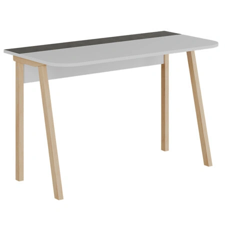 Γραφείο εργασίας Malia  λευκό-φυσικό-ανθρακί antique 120x60.5x75εκ