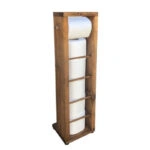 Επιδαπέδια χαρτοθήκη μπάνιου Laila  καρυδί 15x15x56εκ