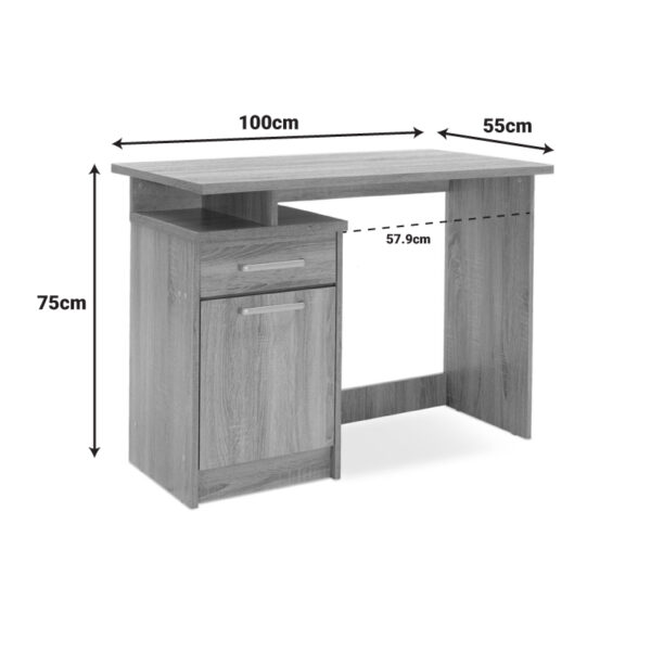 Γραφείο εργασίας Looney χρώμα castillo-ροζ 100x55x75εκ
