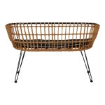 Καναπές 2θέσιος Naoki μέταλλο μαύρο-pe φυσικό 120x55x79εκ