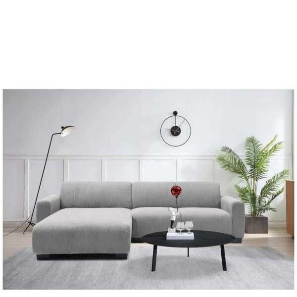 Καναπές Γωνιακός Αναστρέψιμος ArteLibre TRIANA Γκρι Ύφασμα 287x161x71cm