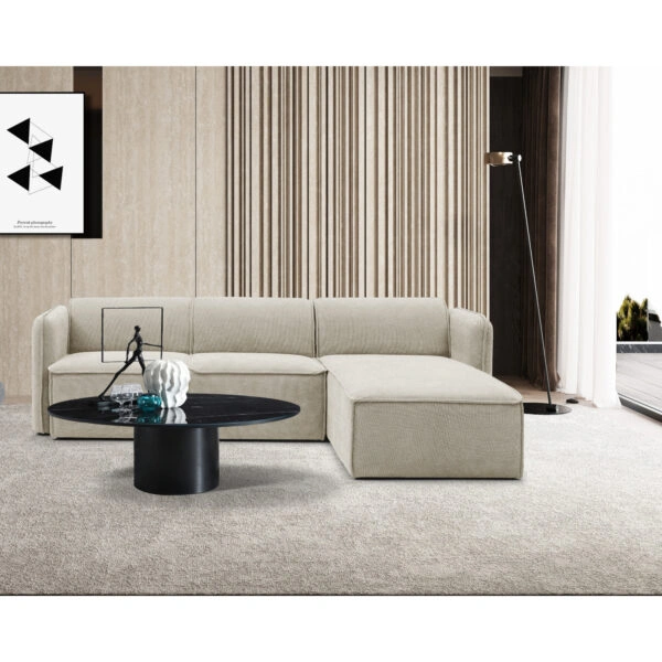 Καναπές Γωνιακός Αναστρέψιμος ArteLibre MAFFEI Μπεζ Ύφασμα 268x163x76cm