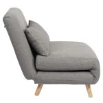 Πολυθρόνα Κρεβάτι ArteLibre VERA Γκρι Ανοιχτό Ύφασμα/Ξύλο 79x80x89cm