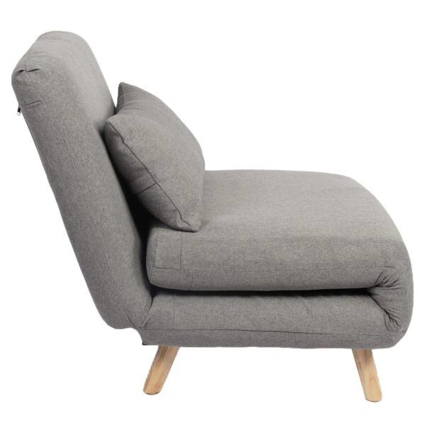 Πολυθρόνα Κρεβάτι ArteLibre VERA Γκρι Ανοιχτό Ύφασμα/Ξύλο 79x80x89cm