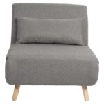 Πολυθρόνα Κρεβάτι ArteLibre VERA Γκρι Ανοιχτό Ύφασμα/Ξύλο 79x80x89cm