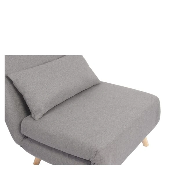 Πολυθρόνα Κρεβάτι ArteLibre VERA Γκρι Ανοιχτό Ύφασμα/Ξύλο 79x80x89cm