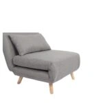 Πολυθρόνα Κρεβάτι ArteLibre VERA Γκρι Ανοιχτό Ύφασμα/Ξύλο 79x80x89cm