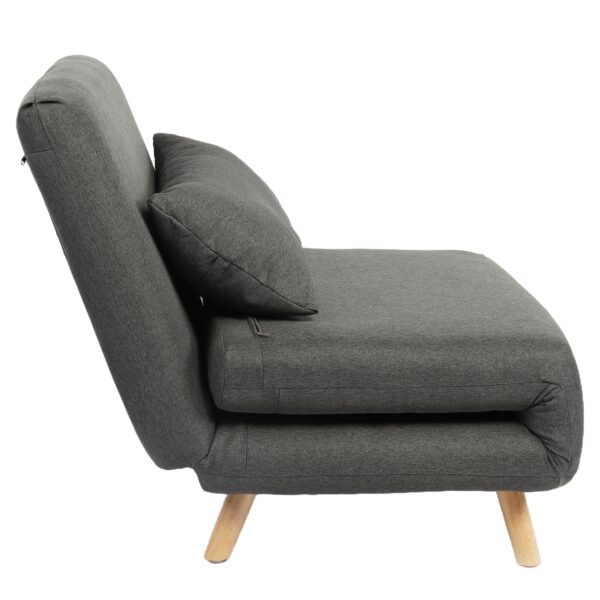 Πολυθρόνα Κρεβάτι ArteLibre VERA Γκρι Σκούρο Ύφασμα/Ξύλο 79x80x89cm