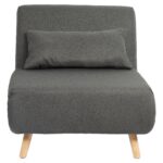 Πολυθρόνα Κρεβάτι ArteLibre VERA Γκρι Σκούρο Ύφασμα/Ξύλο 79x80x89cm