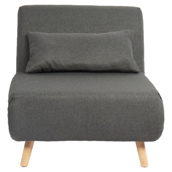 Πολυθρόνα Κρεβάτι ArteLibre VERA Γκρι Σκούρο Ύφασμα/Ξύλο 79x80x89cm