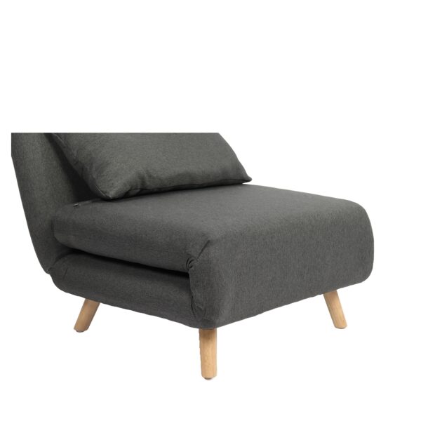 Πολυθρόνα Κρεβάτι ArteLibre VERA Γκρι Σκούρο Ύφασμα/Ξύλο 79x80x89cm