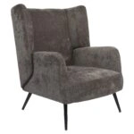 Πολυθρόνα ArteLibre NORA Γκρι Ύφασμα/Μέταλλο 100x80x89cm