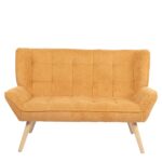 Καναπές ArteLibre NESTO Μουσταρδί Ύφασμα/Ξύλο 86x126x78cm