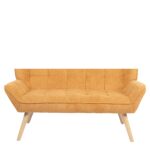 Καναπές ArteLibre NESTO Μουσταρδί Ύφασμα/Ξύλο 86x126x78cm