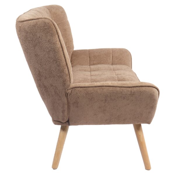 Καναπές ArteLibre NESTO Καφέ Ανοιχτό Ύφασμα/Ξύλο 86x126x78cm