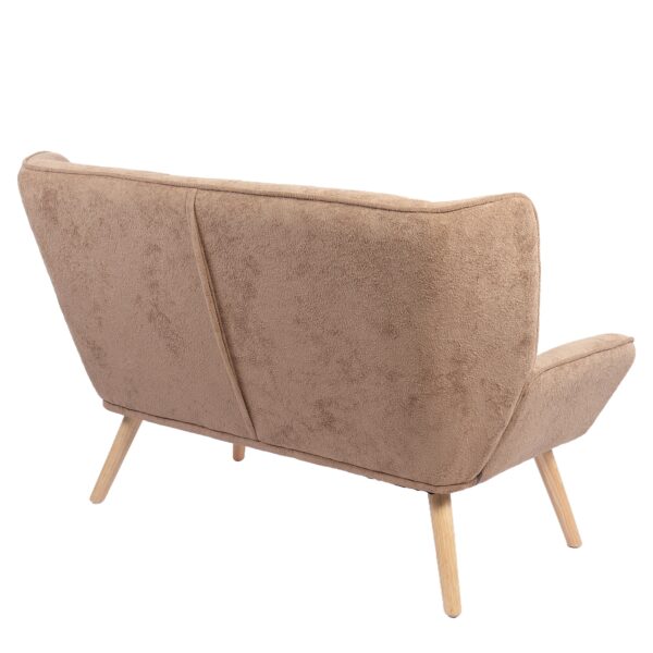 Καναπές ArteLibre NESTO Καφέ Ανοιχτό Ύφασμα/Ξύλο 86x126x78cm