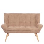 Καναπές ArteLibre NESTO Καφέ Ανοιχτό Ύφασμα/Ξύλο 86x126x78cm