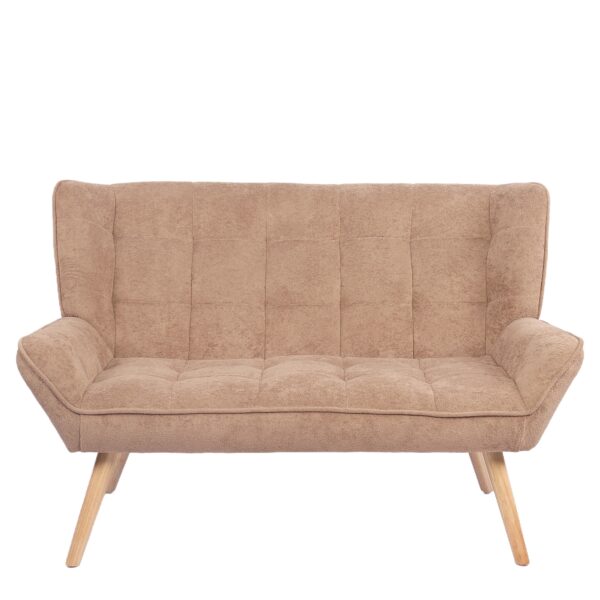 Καναπές ArteLibre NESTO Καφέ Ανοιχτό Ύφασμα/Ξύλο 86x126x78cm