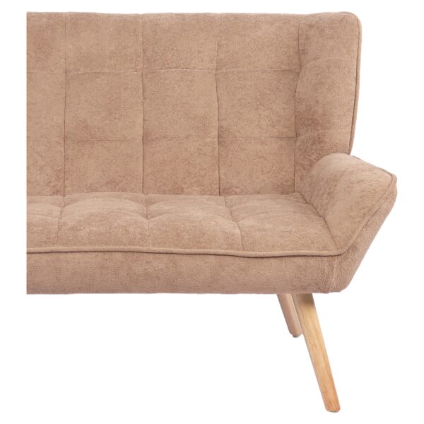 Καναπές ArteLibre NESTO Καφέ Ανοιχτό Ύφασμα/Ξύλο 86x126x78cm