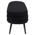 Παγκάκι Ottoman ArteLibre TONDO Μαύρο Ύφασμα Teddy/Μέταλλο 42x112x44cm