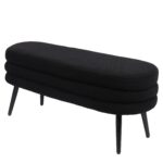 Παγκάκι Ottoman ArteLibre TONDO Μαύρο Ύφασμα Teddy/Μέταλλο 42x112x44cm