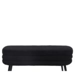 Παγκάκι Ottoman ArteLibre TONDO Μαύρο Ύφασμα Teddy/Μέταλλο 42x112x44cm