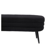 Παγκάκι Ottoman ArteLibre TONDO Μαύρο Ύφασμα Teddy/Μέταλλο 42x112x44cm