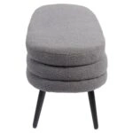 Παγκάκι Ottoman ArteLibre TONDO Γκρι Ύφασμα Teddy/Μέταλλο 42x112x44cm