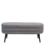 Παγκάκι Ottoman ArteLibre TONDO Γκρι Ύφασμα Teddy/Μέταλλο 42x112x44cm