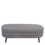 Παγκάκι Ottoman ArteLibre TONDO Γκρι Ύφασμα Teddy/Μέταλλο 42x112x44cm