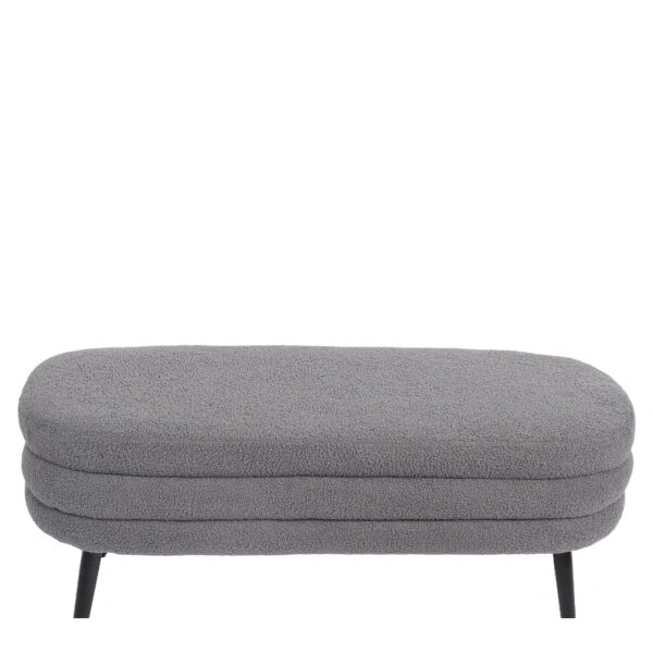 Παγκάκι Ottoman ArteLibre TONDO Γκρι Ύφασμα Teddy/Μέταλλο 42x112x44cm