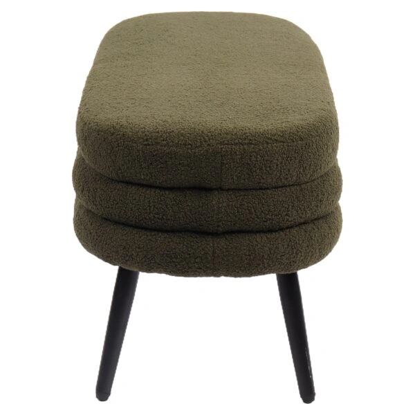 Παγκάκι Ottoman ArteLibre TONDO Πράσινο Ύφασμα Teddy/Μέταλλο 42x112x44cm