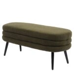 Παγκάκι Ottoman ArteLibre TONDO Πράσινο Ύφασμα Teddy/Μέταλλο 42x112x44cm