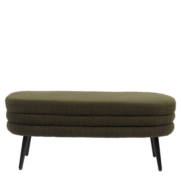 Παγκάκι Ottoman ArteLibre TONDO Πράσινο Ύφασμα Teddy/Μέταλλο 42x112x44cm