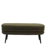 Παγκάκι Ottoman ArteLibre TONDO Πράσινο Ύφασμα Teddy/Μέταλλο 42x112x44cm