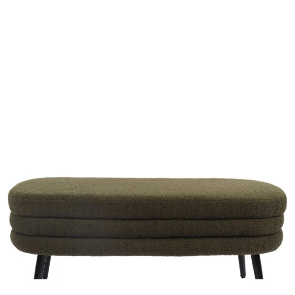 Παγκάκι Ottoman ArteLibre TONDO Πράσινο Ύφασμα Teddy/Μέταλλο 42x112x44cm