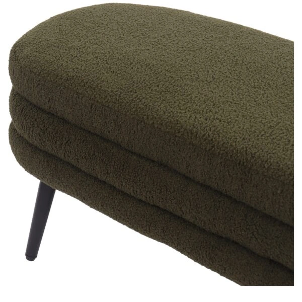 Παγκάκι Ottoman ArteLibre TONDO Πράσινο Ύφασμα Teddy/Μέταλλο 42x112x44cm