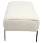 Παγκάκι Ottoman ArteLibre KUBO Λευκό Ύφασμα Teddy/Μέταλλο 40x116.5x50cm