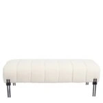 Παγκάκι Ottoman ArteLibre KUBO Λευκό Ύφασμα Teddy/Μέταλλο 40x116.5x50cm