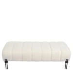 Παγκάκι Ottoman ArteLibre KUBO Λευκό Ύφασμα Teddy/Μέταλλο 40x116.5x50cm