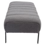 Παγκάκι Ottoman ArteLibre KUBO Γκρι Ύφασμα Teddy/Μέταλλο 40x116.5x50cm