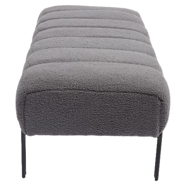 Παγκάκι Ottoman ArteLibre KUBO Γκρι Ύφασμα Teddy/Μέταλλο 40x116.5x50cm